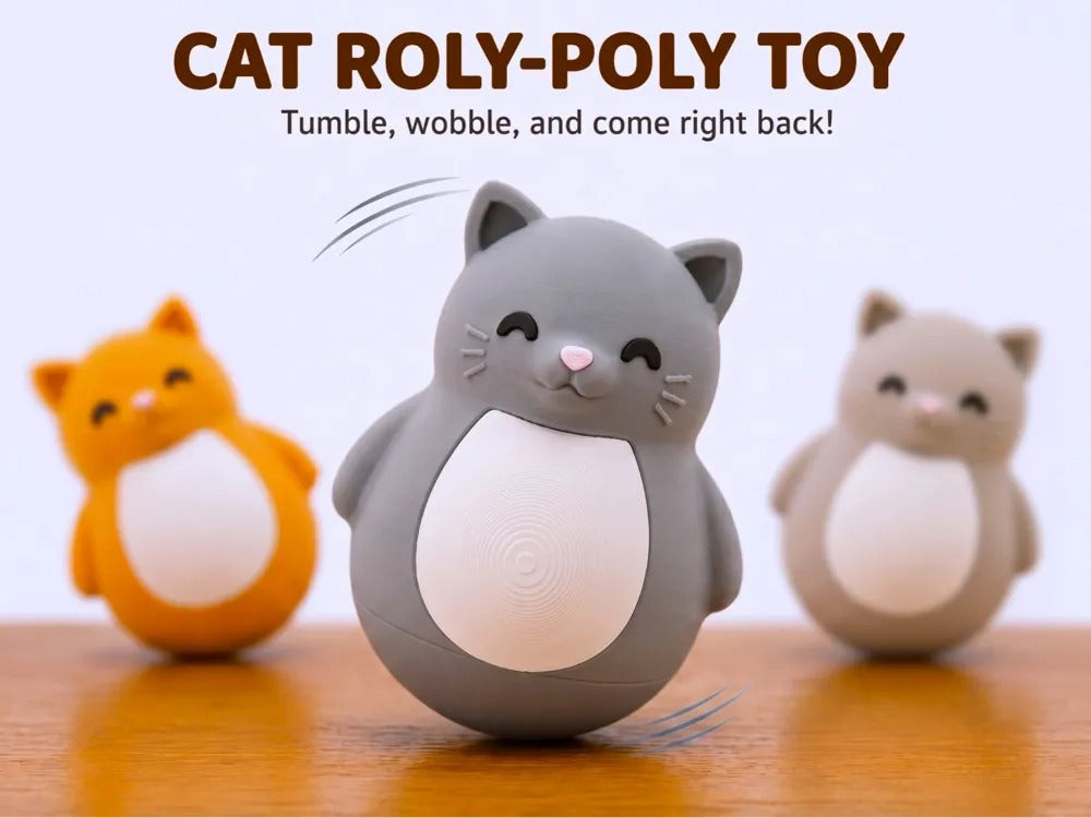 Wobbly Cat Roly Poly – Cute Wobble Desk Toy & Home Decor