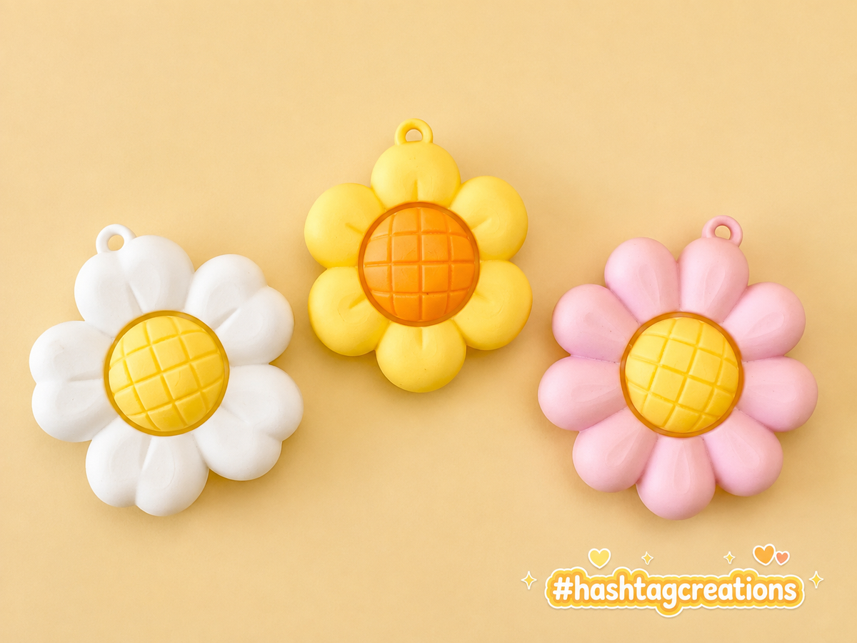 Daisy Flower Fidget Keychain – Cute Floral Clicker Toy, Stress Relief & Pocket Fidget