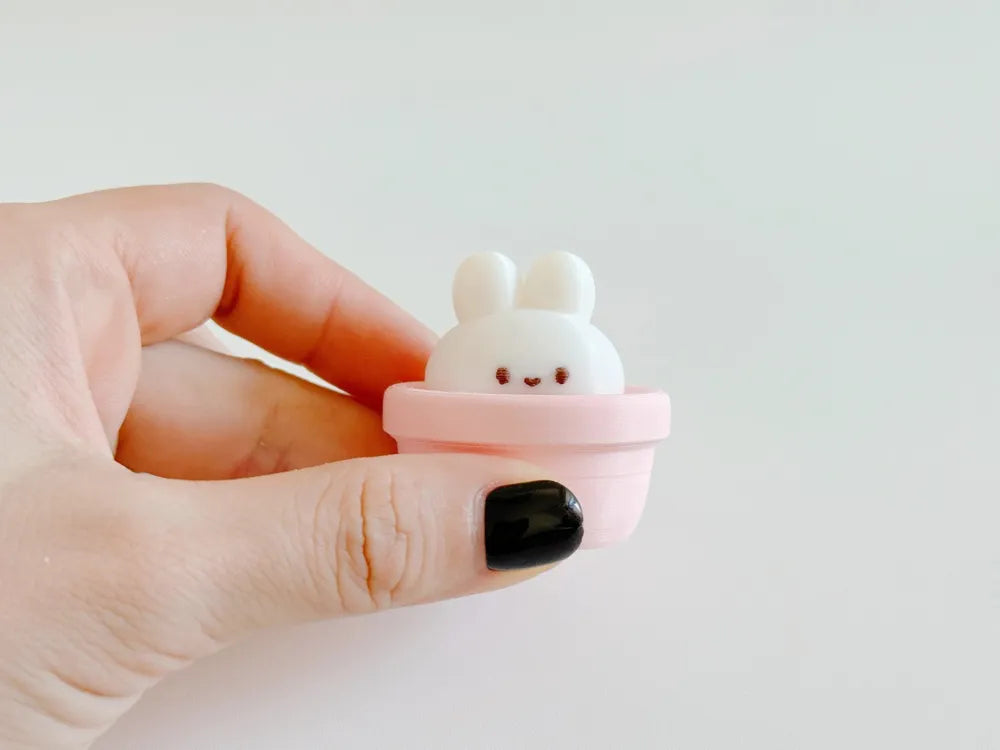 Cute Bunny Clicker Keychain – 3D Printed Fidget Toy & Stress Relief Sensory Toy