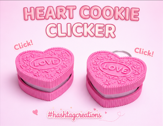 Heart Cookie Clicker Keychain – Cute Satisfying Fidget Toy, Stress Relief & Focus Toy