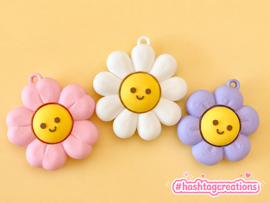 Daisy Flower Fidget Keychain – Cute Floral Clicker Toy, Stress Relief & Pocket Fidget