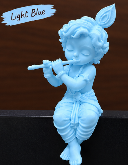 Edge-Sitting Baby Krishna Flute Figurine